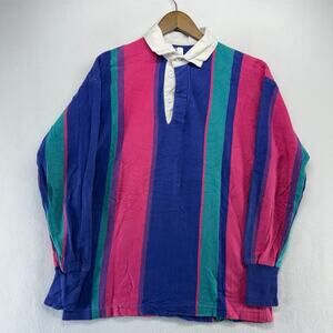 Vintage Mcintosh Seymour Rugby Shirt men's medium Pink Blue Soccer USA Made 90s